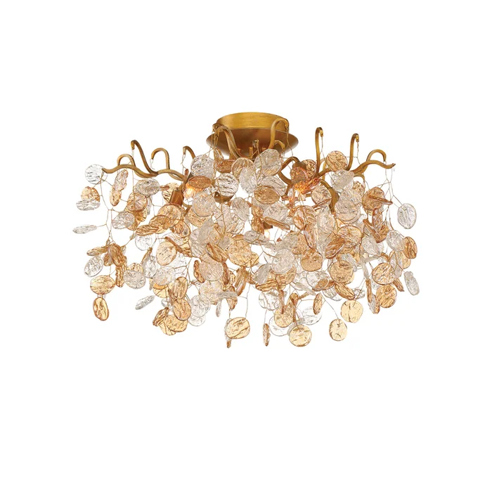 Eurofase Lighting 29056-019 Campobasso 21″ Indoor Halogen Ceiling Mount, 120V, 200W, Antique Gold
