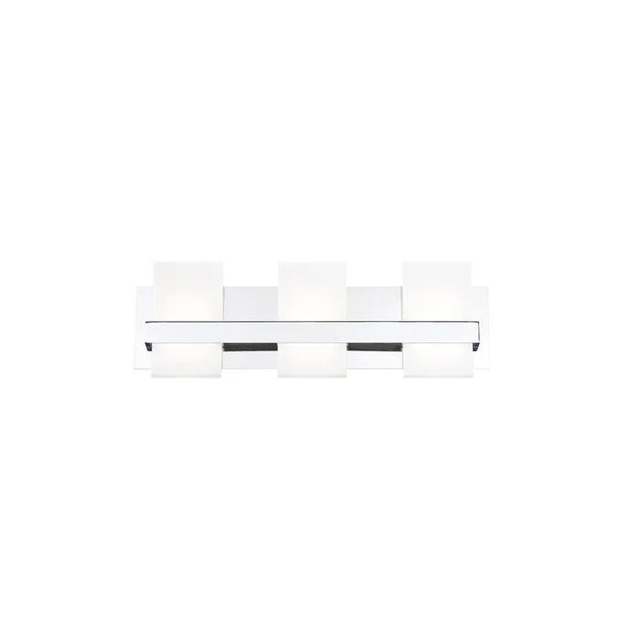 Eurofase Lighting 35655-015 Cambridge 21″ 3-Light LED Vanity, 22.5W, 1510 Lumens, 3000K, Chrome with Frosted Shades