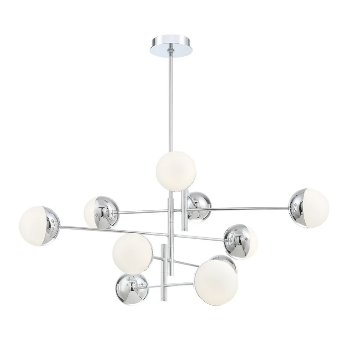 Eurofase Lighting 35920-014 Fairmount 50″ 10-Light LED Chandelier, 50W, 2500 Lumens, 4000K, Chrome