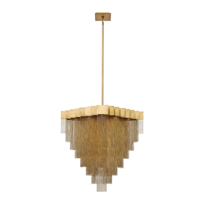 Eurofase Lighting 37095-017 Bloomfield 18-Light LED Chandelier, 81W, 2100 Lumens, 3000K, Antique Brushed Gold