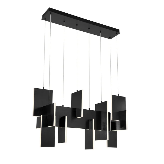 Eurofase Lighting 38044-021 Coburg Extra Large Linear LED Chandelier, 129W, 2900 Lumens, 3000K, Black