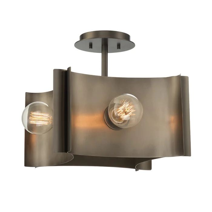 Eurofase Lighting 38154-010 Metallo 4-Light Indoor Incandescent Semi-Flushmount, 120V, 240W, Vintage Nickel and Black