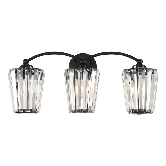 Eurofase Lighting 39330-031 Natalia 3-Light Incandescent Bathbar, 120V, 180W, Black