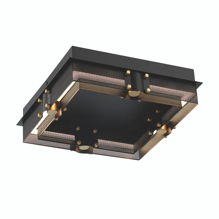 Eurofase Lighting 42715-016 Admiral Indoor LED Flushmount, 20W, 610 Lumens, 3000K, Black and Gold