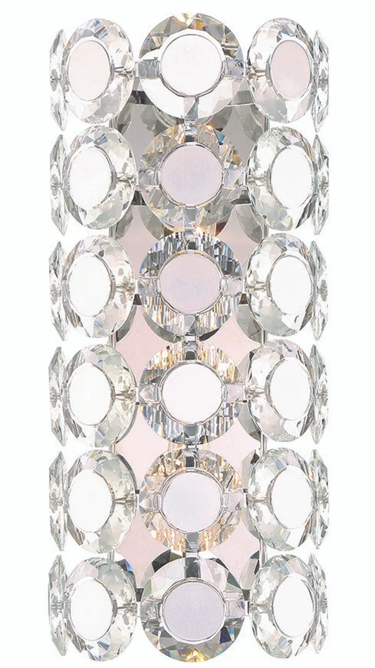 Eurofase Lighting 44283-018 Perrene Incandescent Wall Sconce, 120V, 80W, Chrome