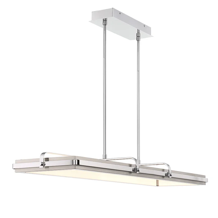 Eurofase Lighting 44822-019 Annilo 1-Light LED Chandelier, 64W, 1500 Lumens, 3000K, Chrome and Satin Nickel