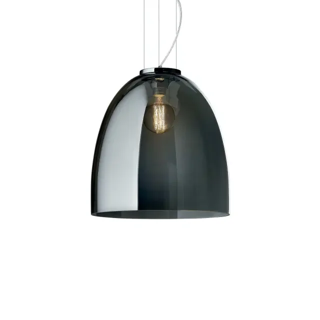 Eva SP1 Smoke Grey Glass Shade 33cm Pendant Light