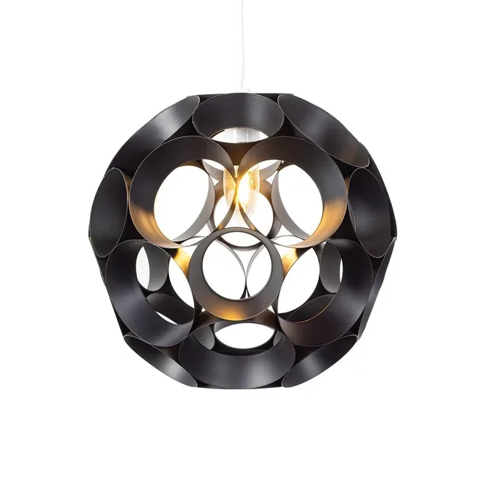 EX DISPLAY Noda 28cm Black Metal Sphere Shade for Ceiling Pendants (Oaks 2130 NE BK)