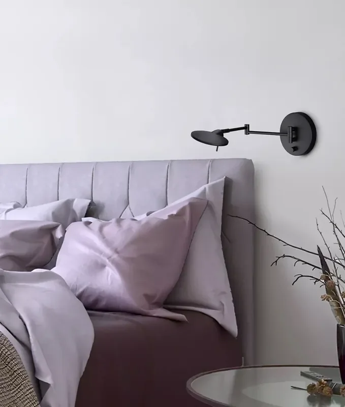 Extending Arm Wall Reading Light with Integral Dimmer