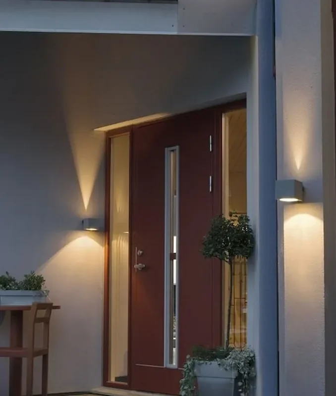 Exterior Cube Wall Light with Fan Light Effect