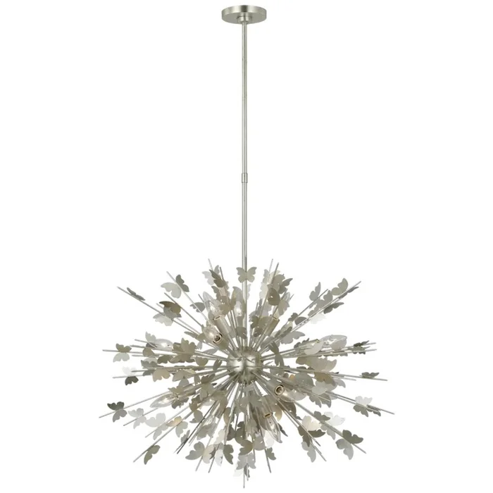 Farfalle LED Chandelier in Burnished Silver Leaf (268|JN 5501BSL)