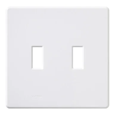 FG-2-WH Fassada, Gloss, Two-gang Wallplate In White