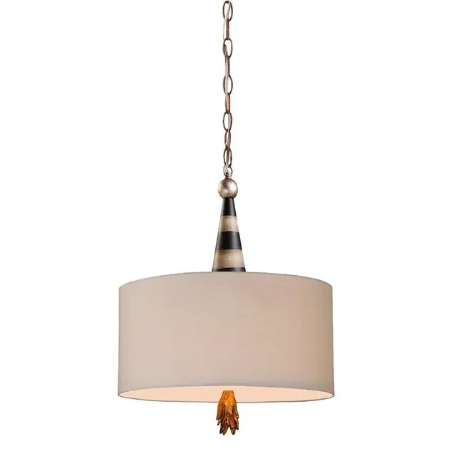 Flambeau 2 Light Black and Gold Pendant Light
