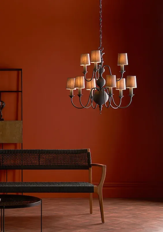 FLEMISH 9 Light Smoke Blue Pendant Light