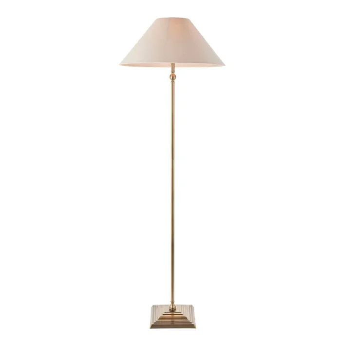 Floor Lamp in Antique Brass with Tapered Shade (0711LIL117831)