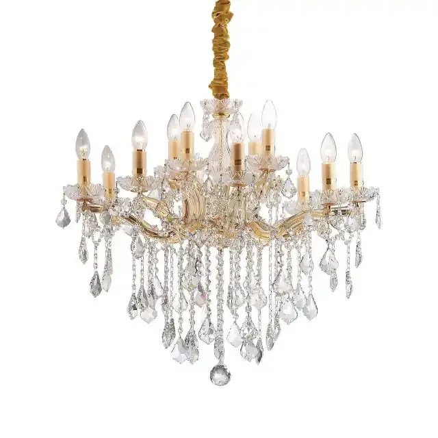 Florian SP12 12 Gold with Crystal Chandelier