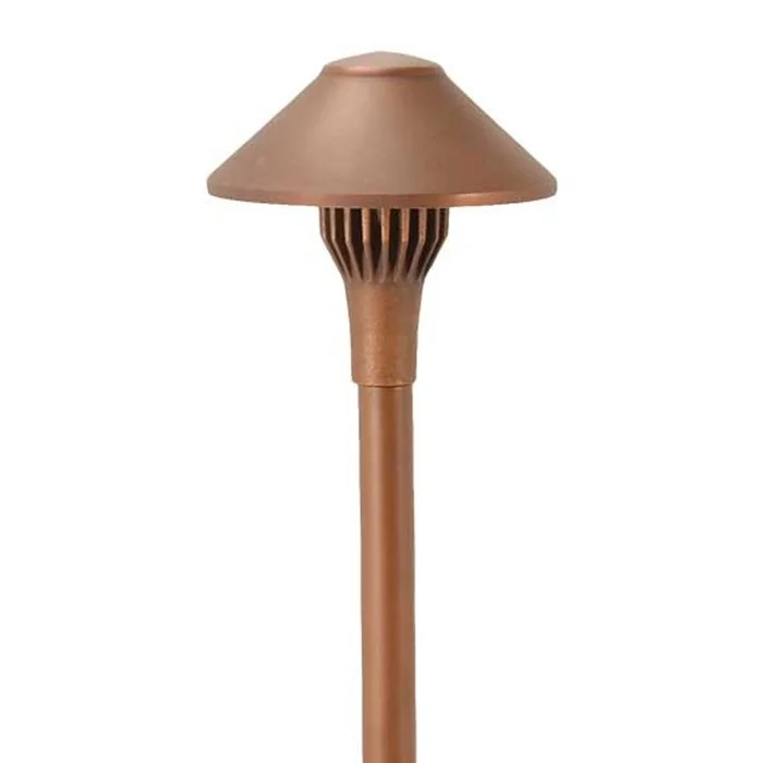 Focus Industries AL-01-LEDP-WBR Cast Aluminum 4W 3000K Integrated LED Area Light with 5.5″ China Hat, Weathered Brown