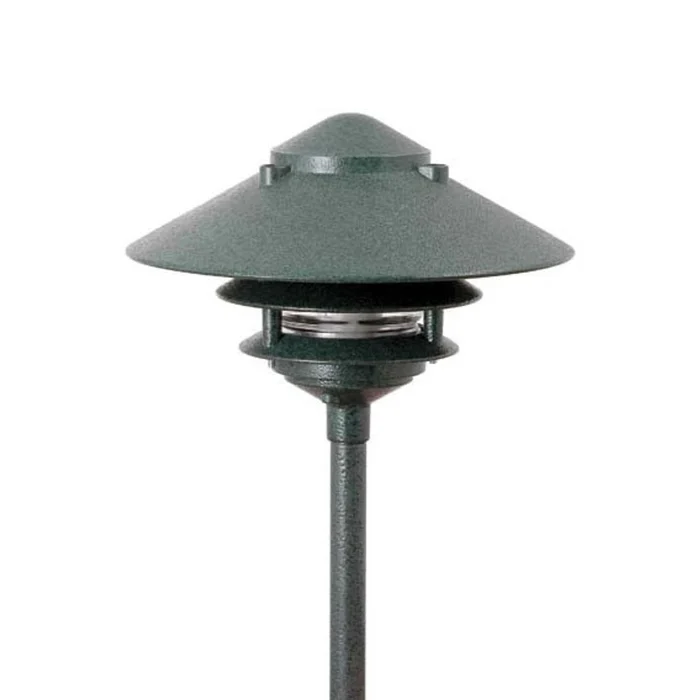 Focus Industries AL-03-10-LEDP-WTX 2 Tier Aluminum 4W Integrated LED Area Light with 10″ Pagoda Hat, White Texture