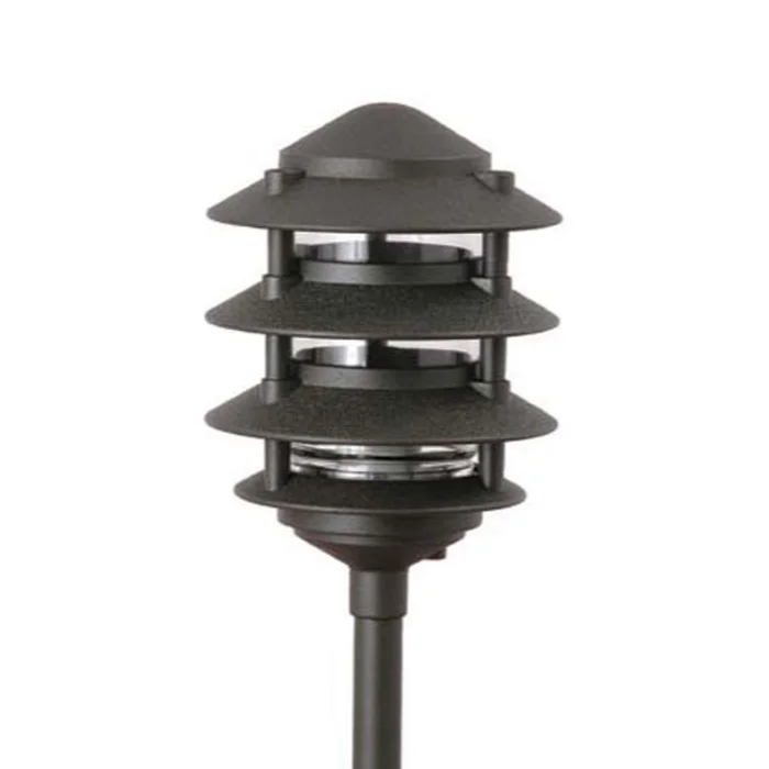 Focus Industries AL-03-4T-10-LEDP-BLT 4 Tier Aluminum 4W Integrated LED Area Light with 10″ Pagoda Hat, Black Texture