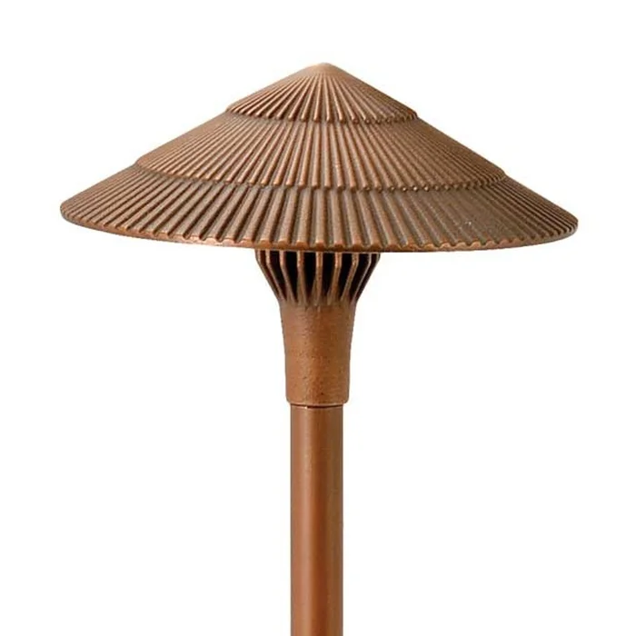 Focus Industries AL-15-LEDP-HTX Cast Aluminum 4W 3000K Integrated LED Area Light with 8″ Tiki Hat, Hunter Texture