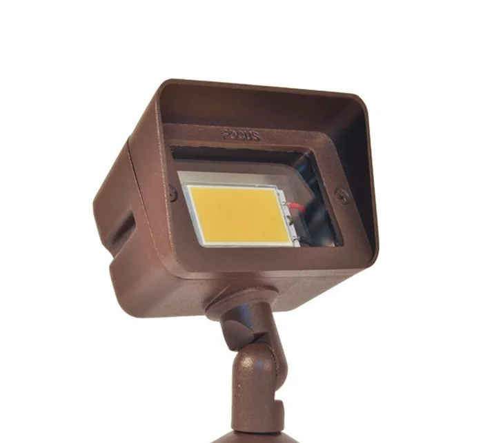 Focus Industries DL-15-LEDP412V-WIR Aluminum 12V 4W 3000K Integrated LED Flood Light, Weathered Iron