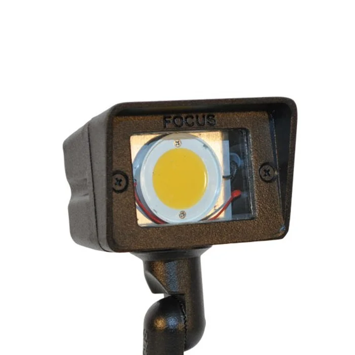 Focus Industries DL-15SM-LEDPR412V-BAV Brass 12V 4W 3000K Integrated LED Flood Light, Acid Verde