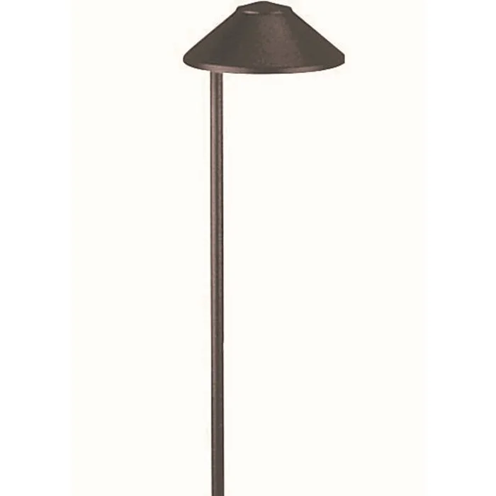 Focus Industries PL-01-LEDP-RBV Cast Aluminum 4W 3000K Integrated LED Path Light with 5.5″ China Hat, Rubbed Verde