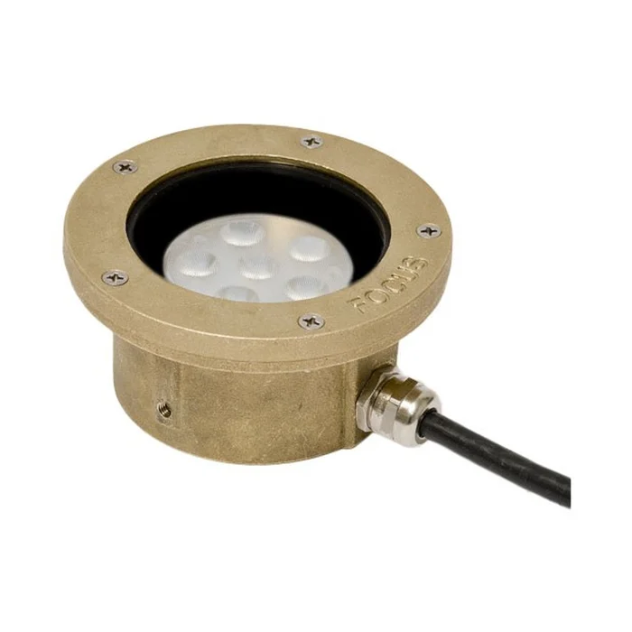 Focus Industries SL-11-LEDM1560-BAT Cast Brass 15W 3000K Integrated LED Underwater Light, 60° Flood, Black Acid Treatment