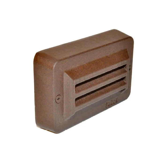 Focus Industries SL-17-LEDP-CL-BAR Cast Brass 4W 3 Louver Integrated LED Step Light, Clear Acrylic Lens, Acid Rust