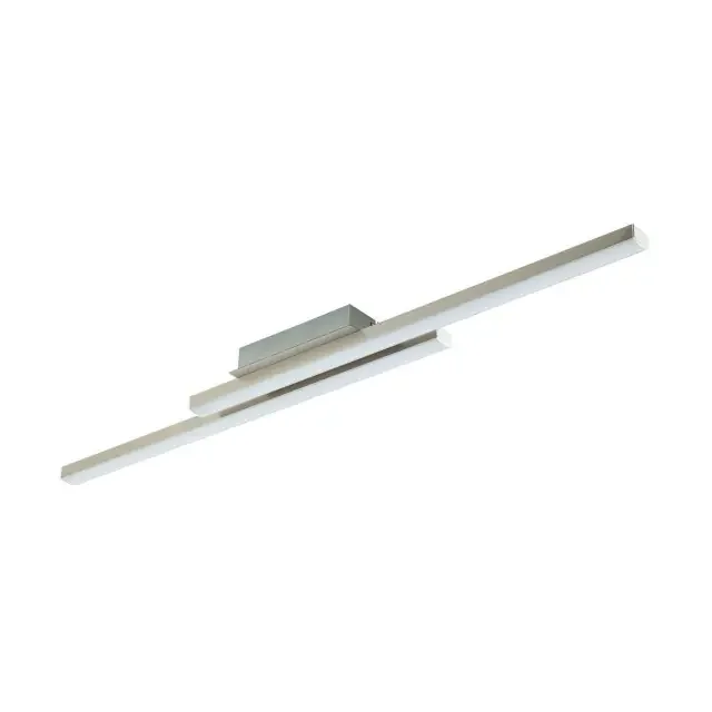 Fraioli-Z 2 Light Satin Nickel with Opal and Remote Controlled Colour Changing LED Flush Ceiling Light