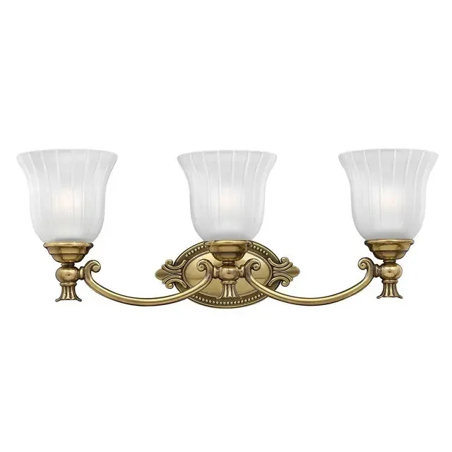 Francoise 3 Light Burnished Brass IP44 LED Bathroom Wall Light