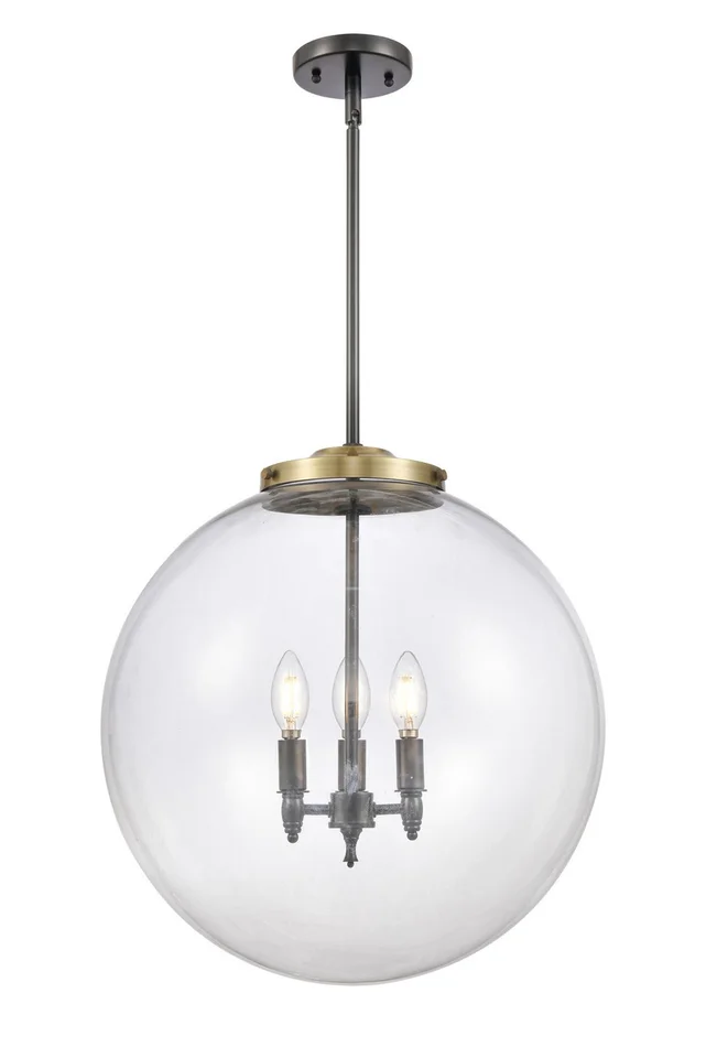 Franklin Restoration Three Light Pendant in Black Antique Brass (405|221-3S-BAB-G202-18)