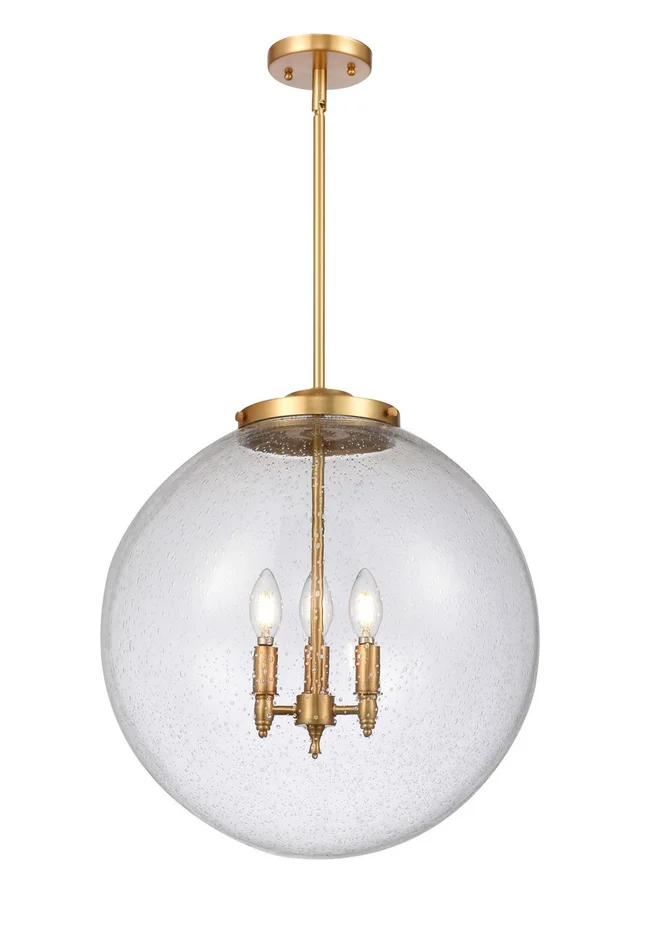 Franklin Restoration Three Light Pendant in Satin Gold (405|221-3S-SG-G204-18)