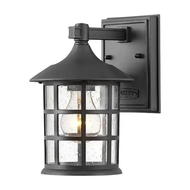 Freeport Black 16cm IP44 Wall Light