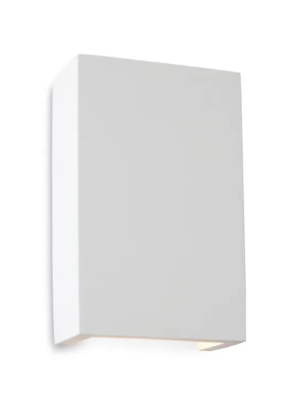Gallery White Square Plaster Paintable LED Wall Light