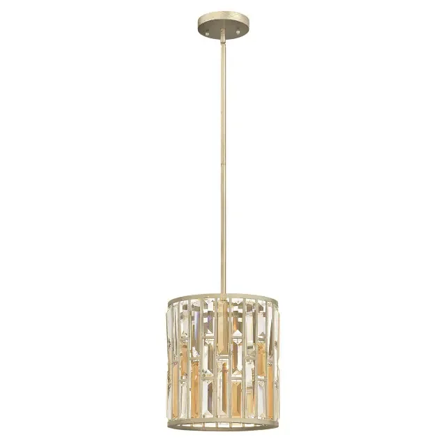 Gemma Silver Leaf and Crystal Pendant Light