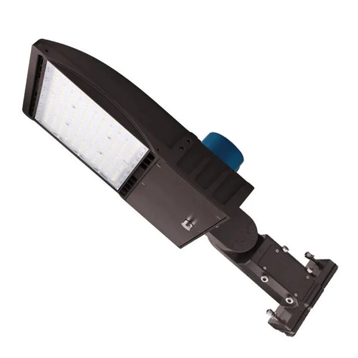 Gen14B LED Pole Light with Dusk to Dawn Photocell, 150W/120W/100W Wattage Adjustable, 3000K, 128 LM/W, Universal Mount, Bronze, AC120-277V, IP65 Waterproof, LED Parking Lot Lights – Outdoor Commercial Area Street Lighting – 1-Pack