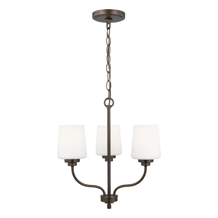Generation Lighting 3102803-710 Windom Three Light Chandelier, Bronze