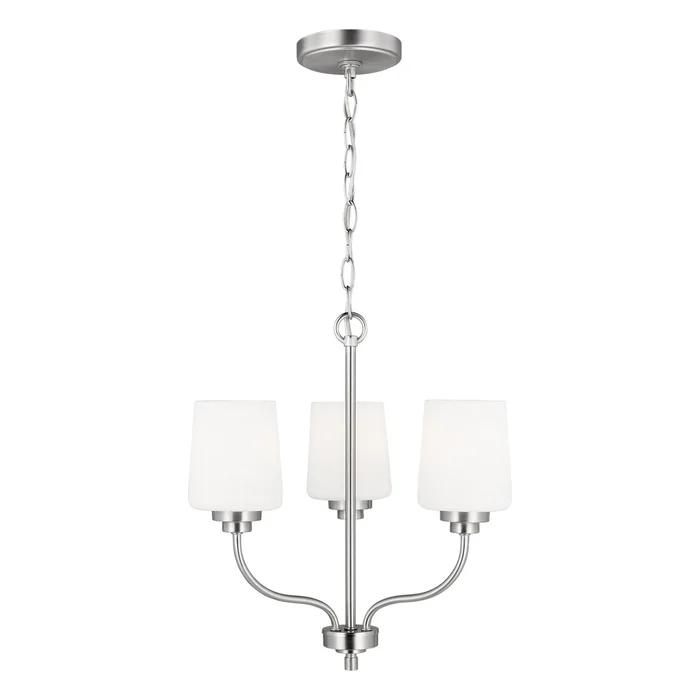 Generation Lighting 3102803EN3-962 Windom Three Light Chandelier, Brushed Nickel