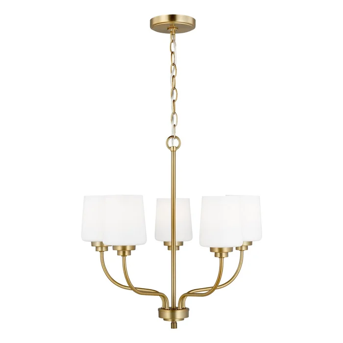 Generation Lighting 3102805-848 Windom Five Light Chandelier, Satin Brass