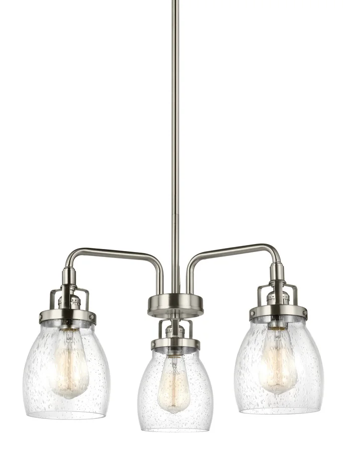 Generation Lighting 3114503-962 Belton Three Light Chandelier, Brushed Nickel