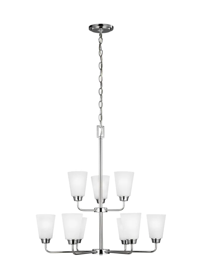 Generation Lighting 3115209EN3-05 Kerrville Nine Light Chandelier, Chrome