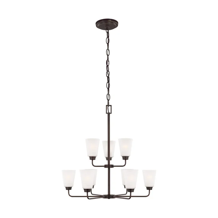 Generation Lighting 3115209EN3-710 Kerrville Nine Light Chandelier, Bronze