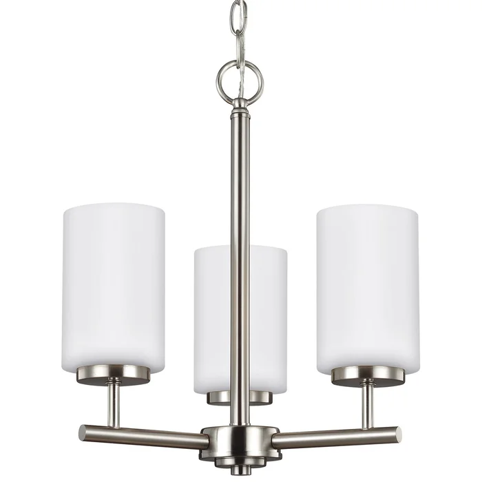 Generation Lighting 31160EN3-962 Oslo Three Light Chandelier, Brushed Nickel