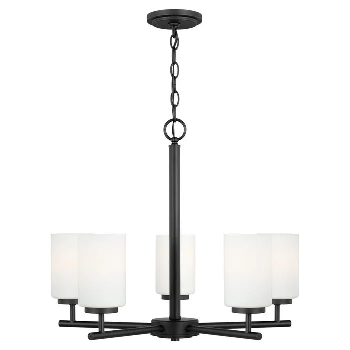 Generation Lighting 31161EN3-112 Oslo Five Light Chandelier, Midnight Black