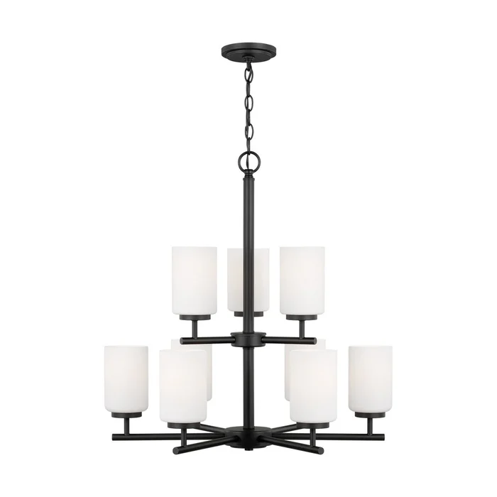 Generation Lighting 31162-112 Oslo Nine Light Chandelier, Midnight Black