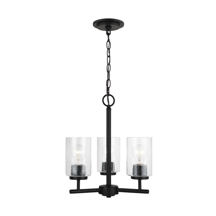 Generation Lighting 31170-112 Oslo Three Light Chandelier, Midnight Black