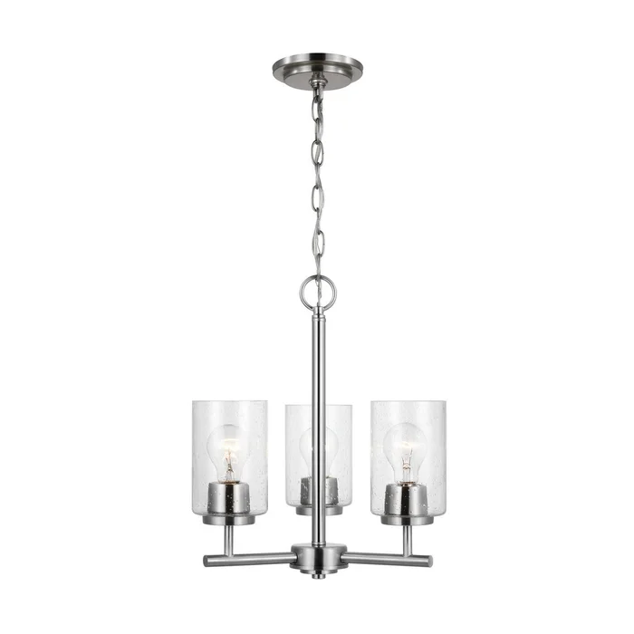 Generation Lighting 31170-962 Oslo Three Light Chandelier, Brushed Nickel