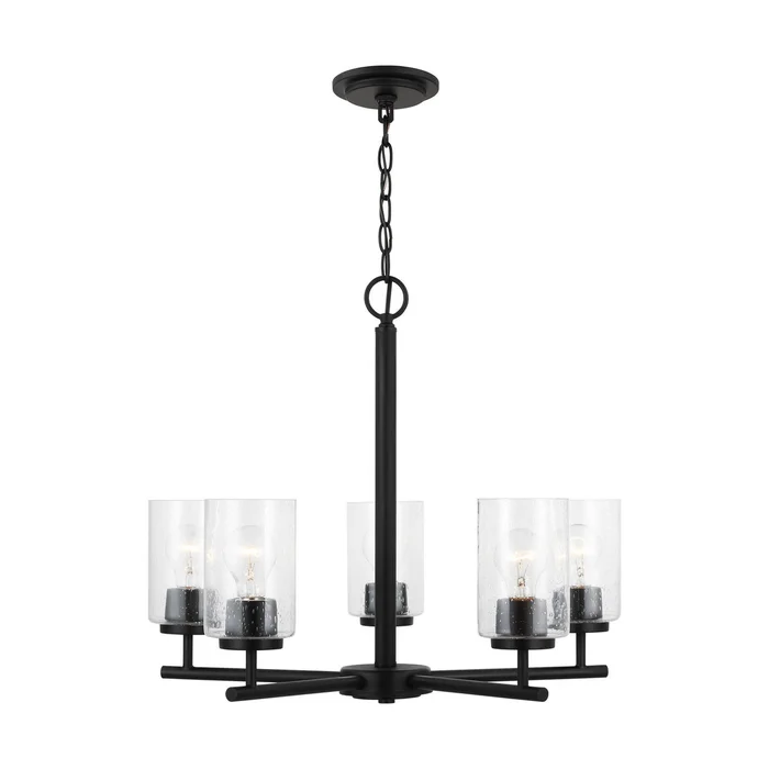 Generation Lighting 31171-112 Oslo Five Light Chandelier, Midnight Black