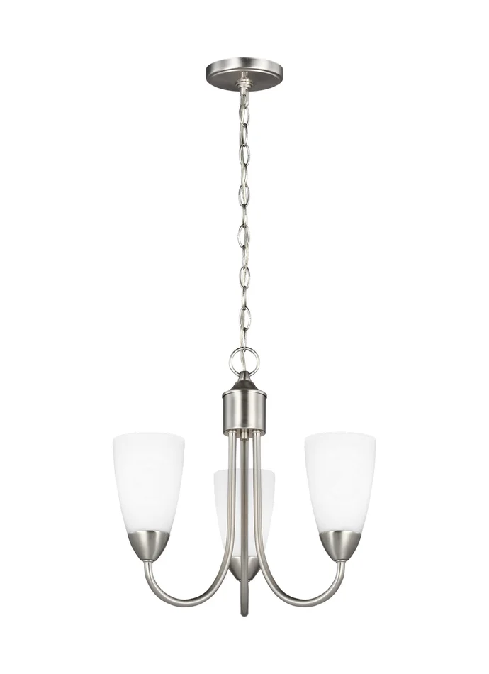 Generation Lighting 3120203-962 Seville Three Light Chandelier, Brushed Nickel